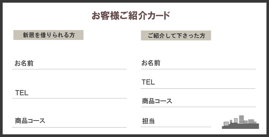 お客様ご紹介カード