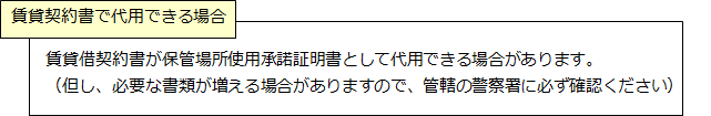 保管場所使用承諾証明書を賃貸契約書で代用できる場合