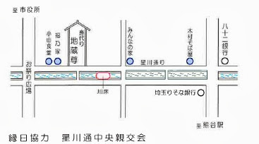 熊谷星川通りの『身代わり地蔵様』地図